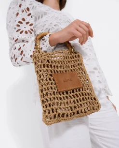 Bandolera Bambu Rafia Marron