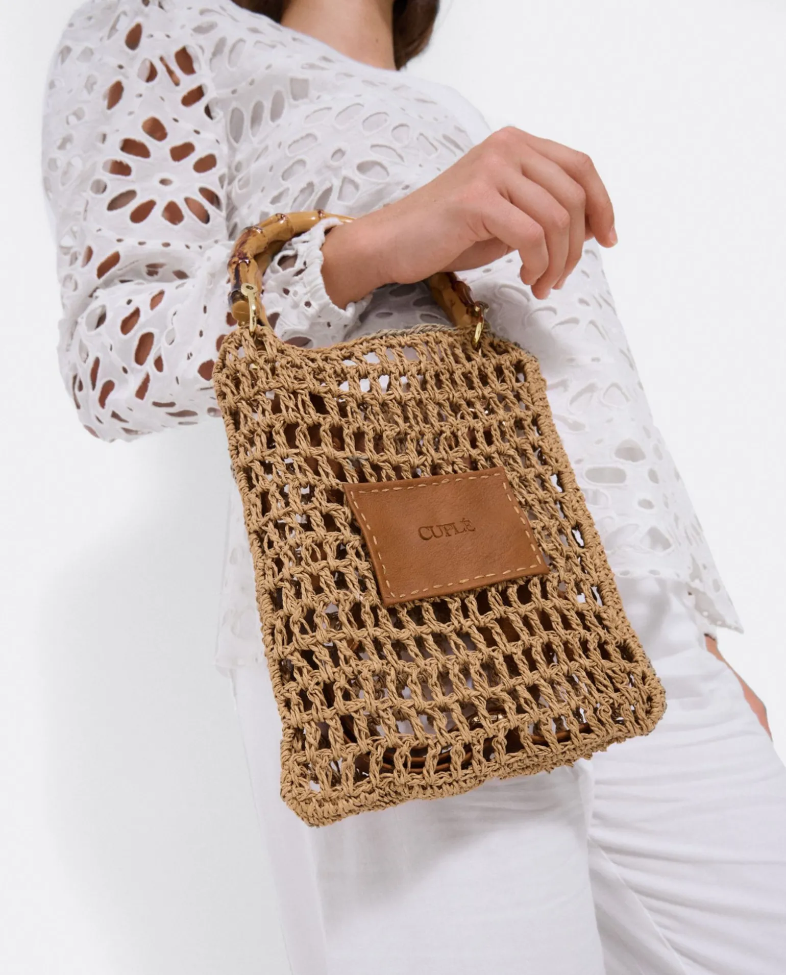 Bandolera Bambu Rafia Marron