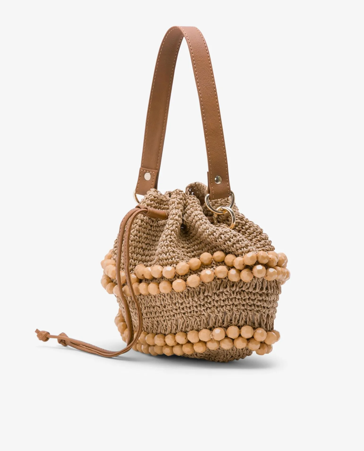 Bandolera Bolas Rafia Beig