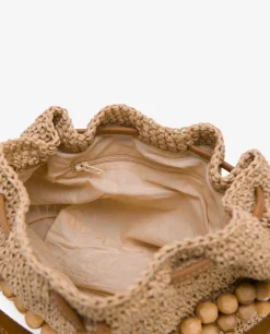 Bandolera Bolas Rafia Beig