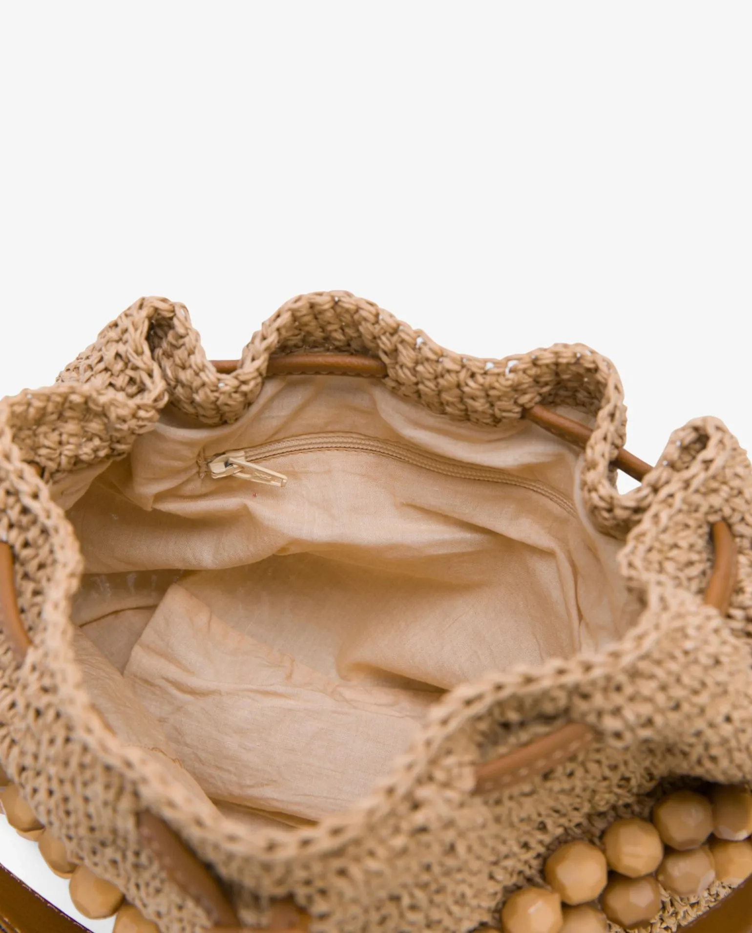 Bandolera Bolas Rafia Beig