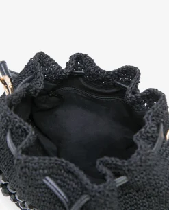 Bandolera Bolas Rafia Negro