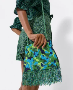 Bandolera Cuentas Leopardo Verde