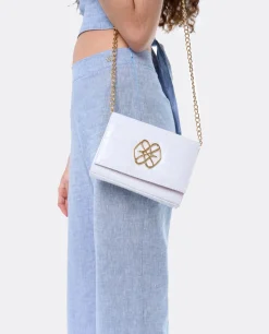 Bandolera Mini Logo Cuple Napa Coco Blanco