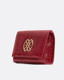 Bandolera Mini Logo Cuple Napa Coco Rojo