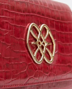 Bandolera Mini Logo Cuple Napa Coco Rojo