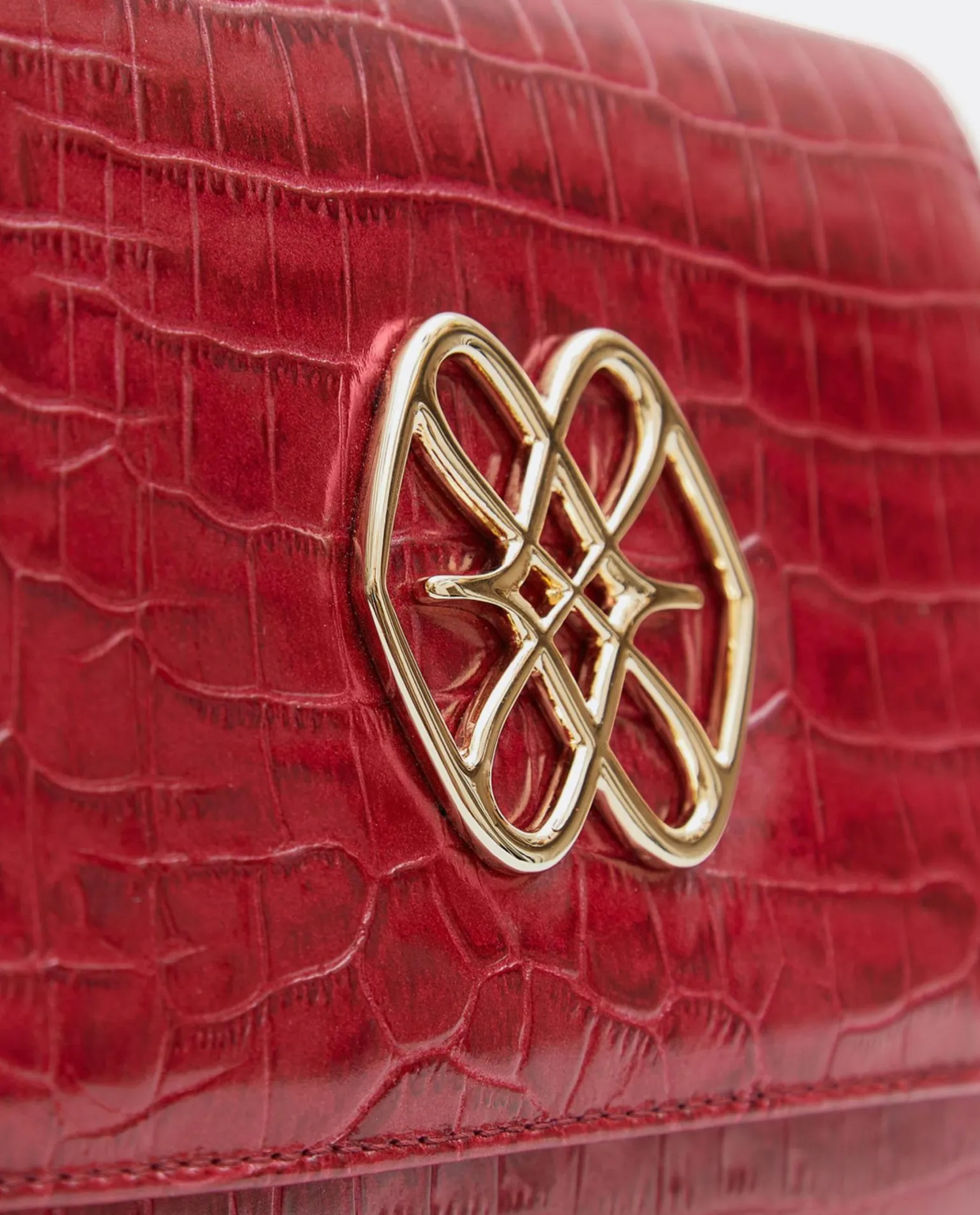 Bandolera Mini Logo Cuple Napa Coco Rojo