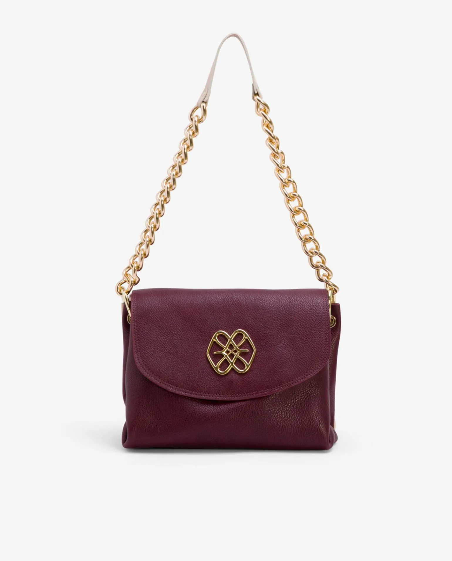 Bolso Bicolor Napa Bugui Burdeos