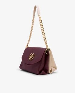 Bolso Bicolor Napa Bugui Burdeos