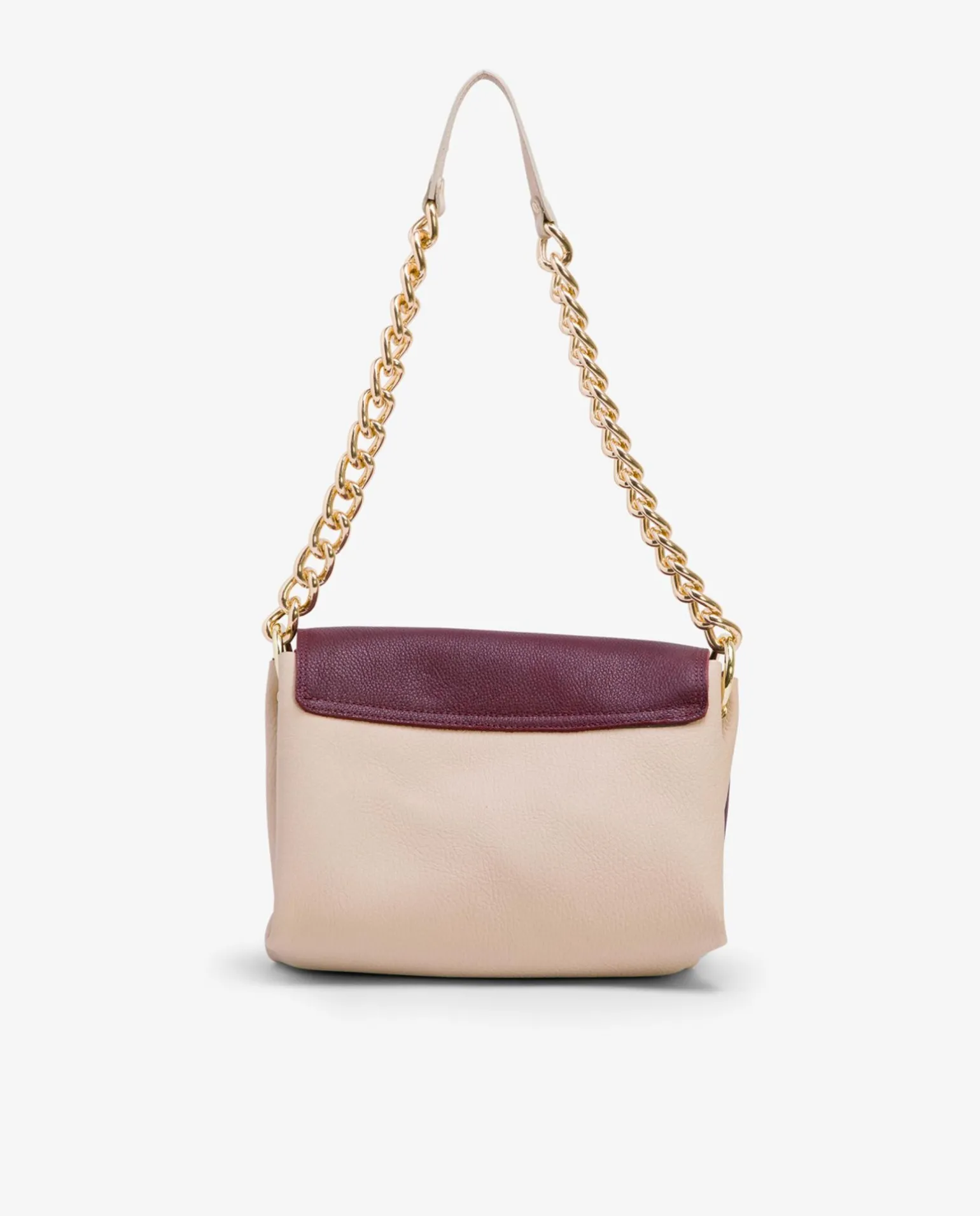 Bolso Bicolor Napa Bugui Burdeos