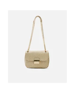 Bolso Caja Pequeno Trenzado Oro