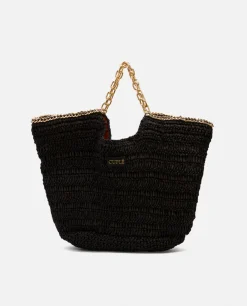 Bolso Capazo Rafia Negro