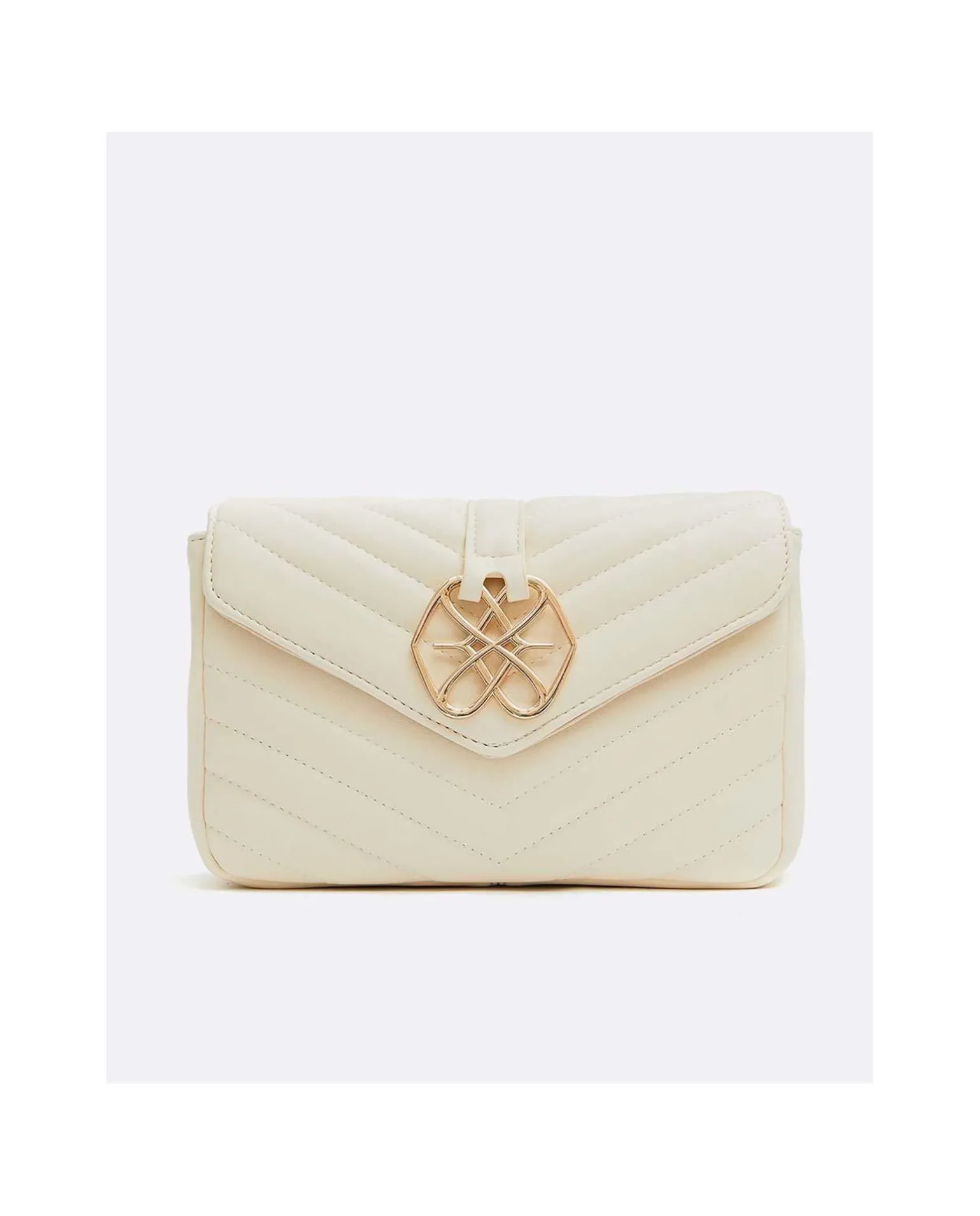 Bolso Satchel Con Cadena Piek Tecnopiel Blanco