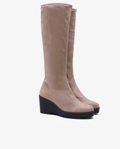 Bota Alta Cuna Ultrasuede Strech Cuero