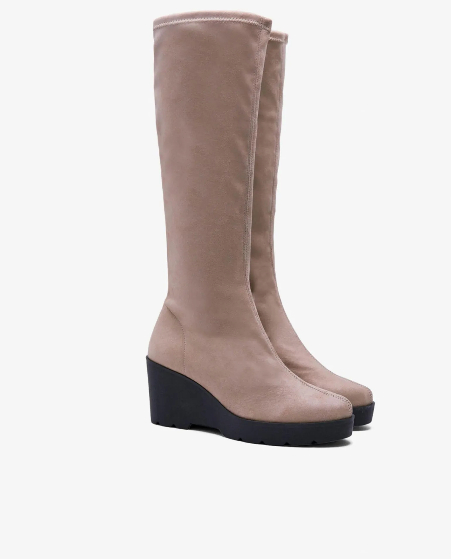 Bota Alta Cuna Ultrasuede Strech Cuero