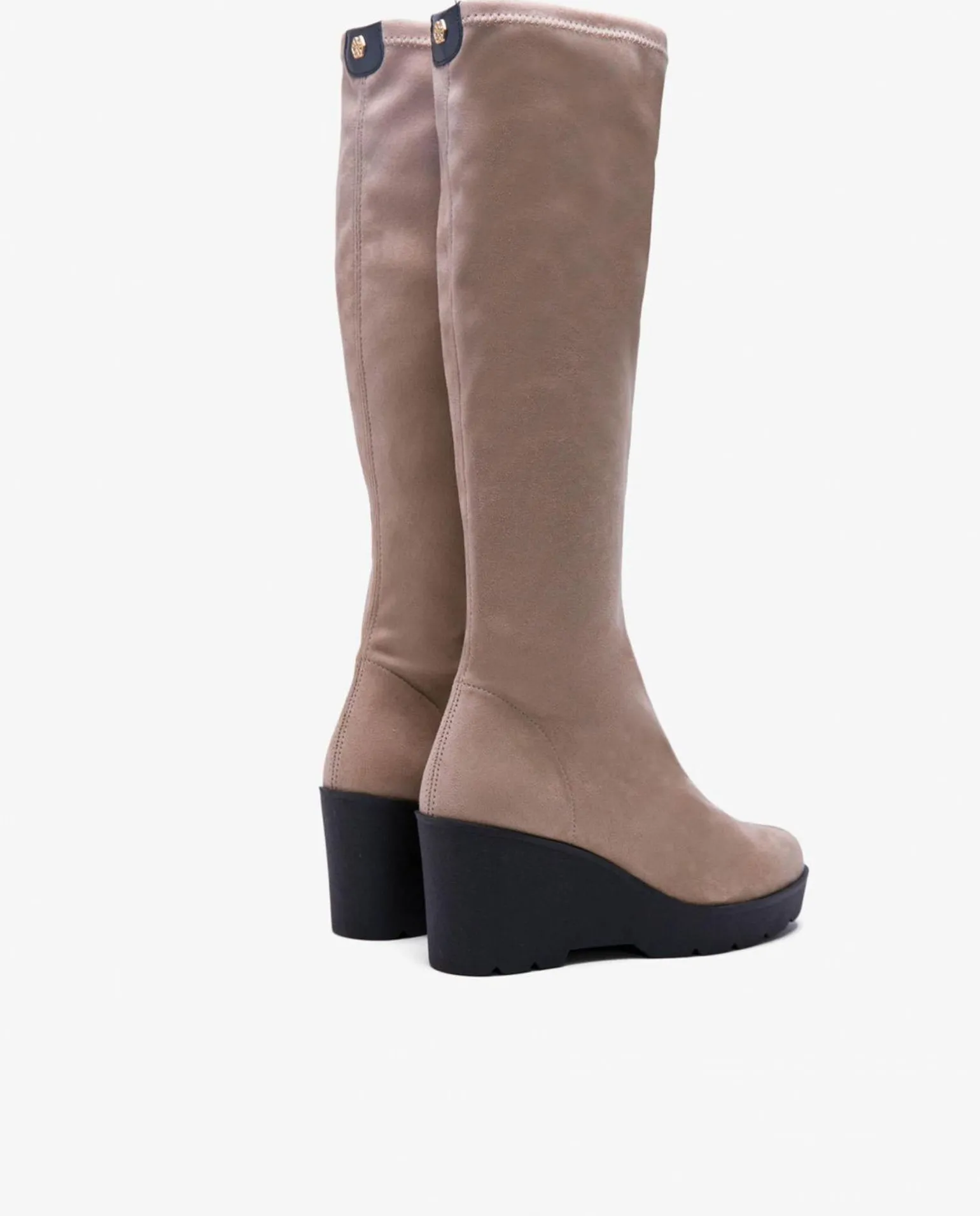 Bota Alta Cuna Ultrasuede Strech Cuero