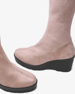 Bota Alta Cuna Ultrasuede Strech Cuero