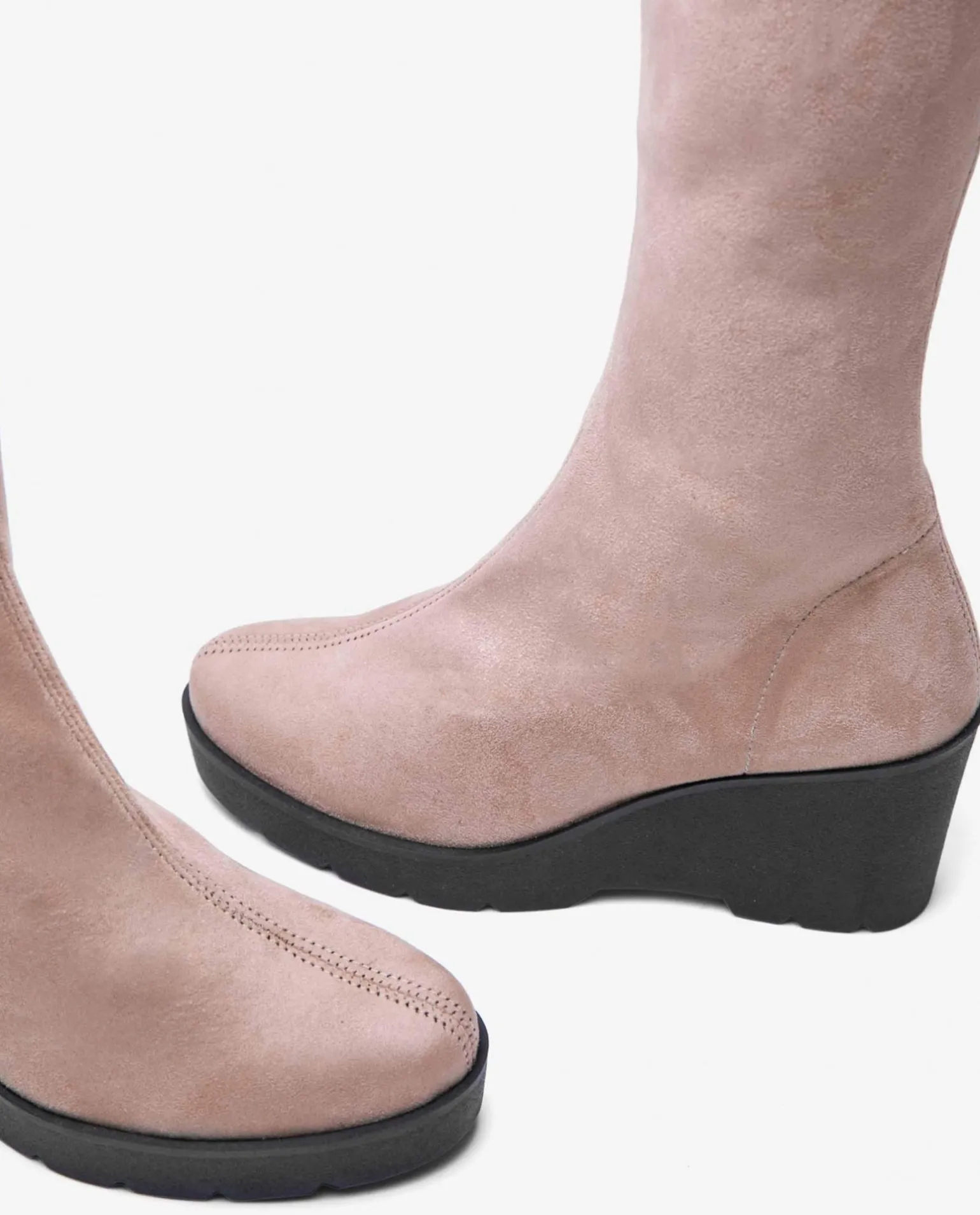 Bota Alta Cuna Ultrasuede Strech Cuero