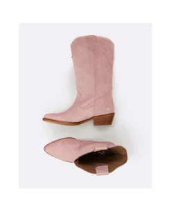 Bota Cowboy Tacón Bajo Serraje Antique