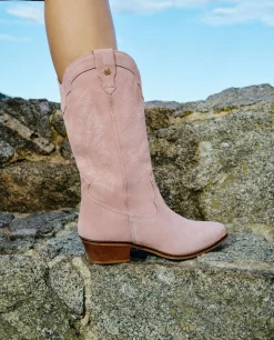 Bota Cowboy Tacón Bajo Serraje Antique