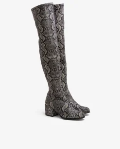 Bota Mosquetera Strech Serpiente Gris