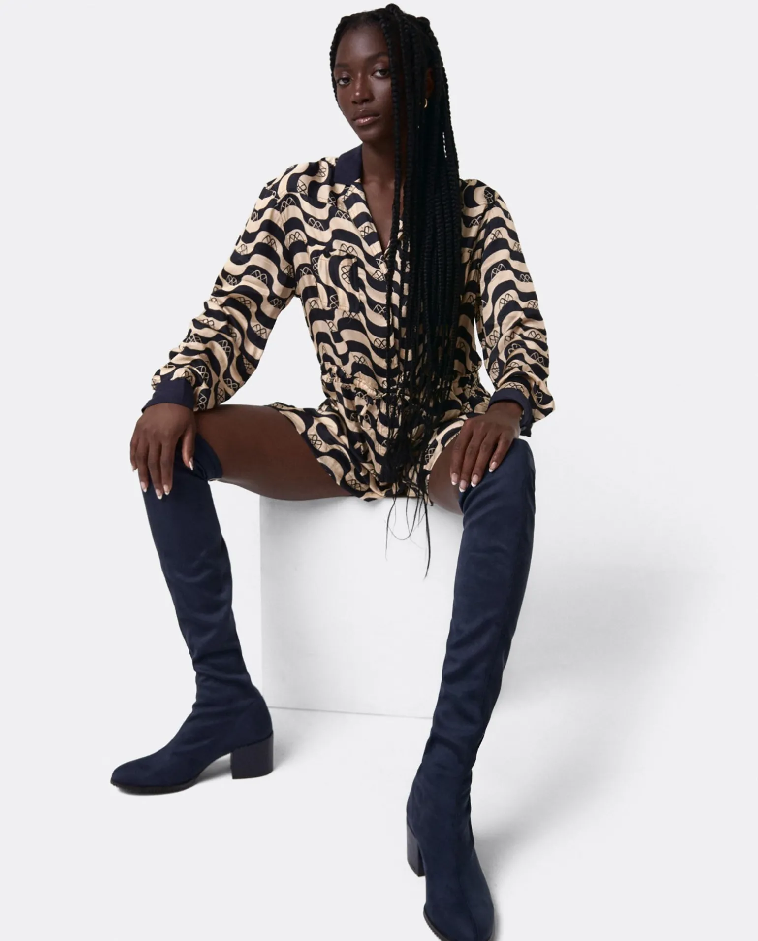 Bota Mosquetera Strech Ultrasuede Strech Marino