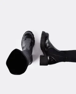 Bota Pala Y Talon Licra/Coco Negro