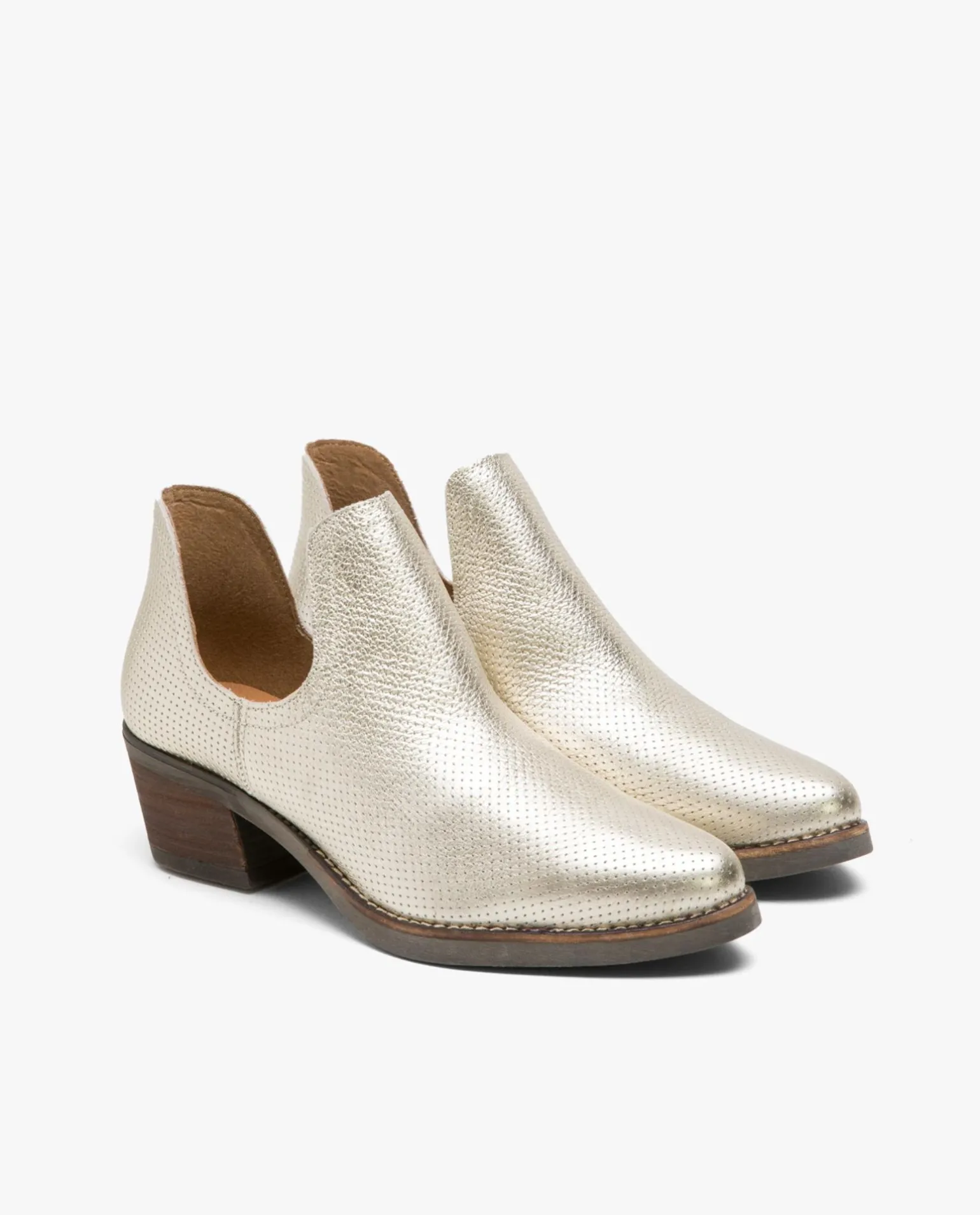 Botin Abertura Piel Metalizado