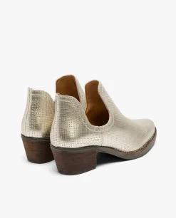 Botin Abertura Piel Metalizado