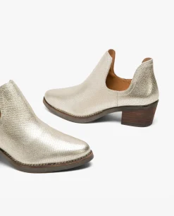 Botin Abertura Piel Metalizado