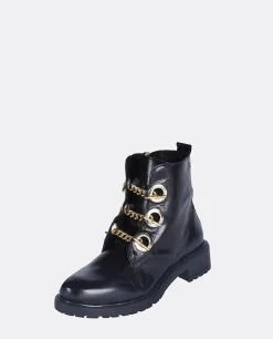 Botin Cadenas Napa Negro