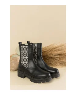 Botin Elastico Napa Negro