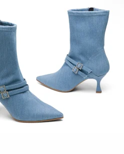 Botin Hebilla Vaquero Azul