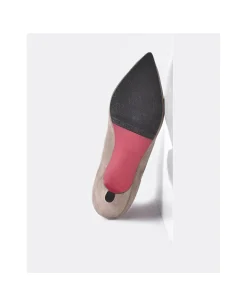 Botin Licra Tacón Bajo Ultrasuede Strech Taupe