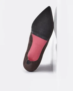 Botin Licra Tacón Bajo Ultrasuede Strech Marron