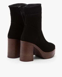 Botin Plataforma Serraje Negro