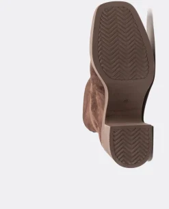 Botin Plataforma Ultrasuede Strech Marron