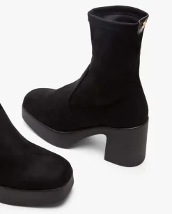 Botin Plataforma Ultrasuede Strech Negro
