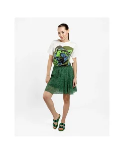 Camiseta Leopardo Algodon Blanco