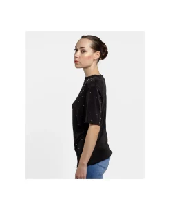 Camiseta Strass Punto Negro