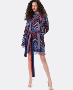 Cardigan Etnico Punto Tricot Multicolor