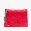 Cartera Mano Mediana Serraje Coco Rojo