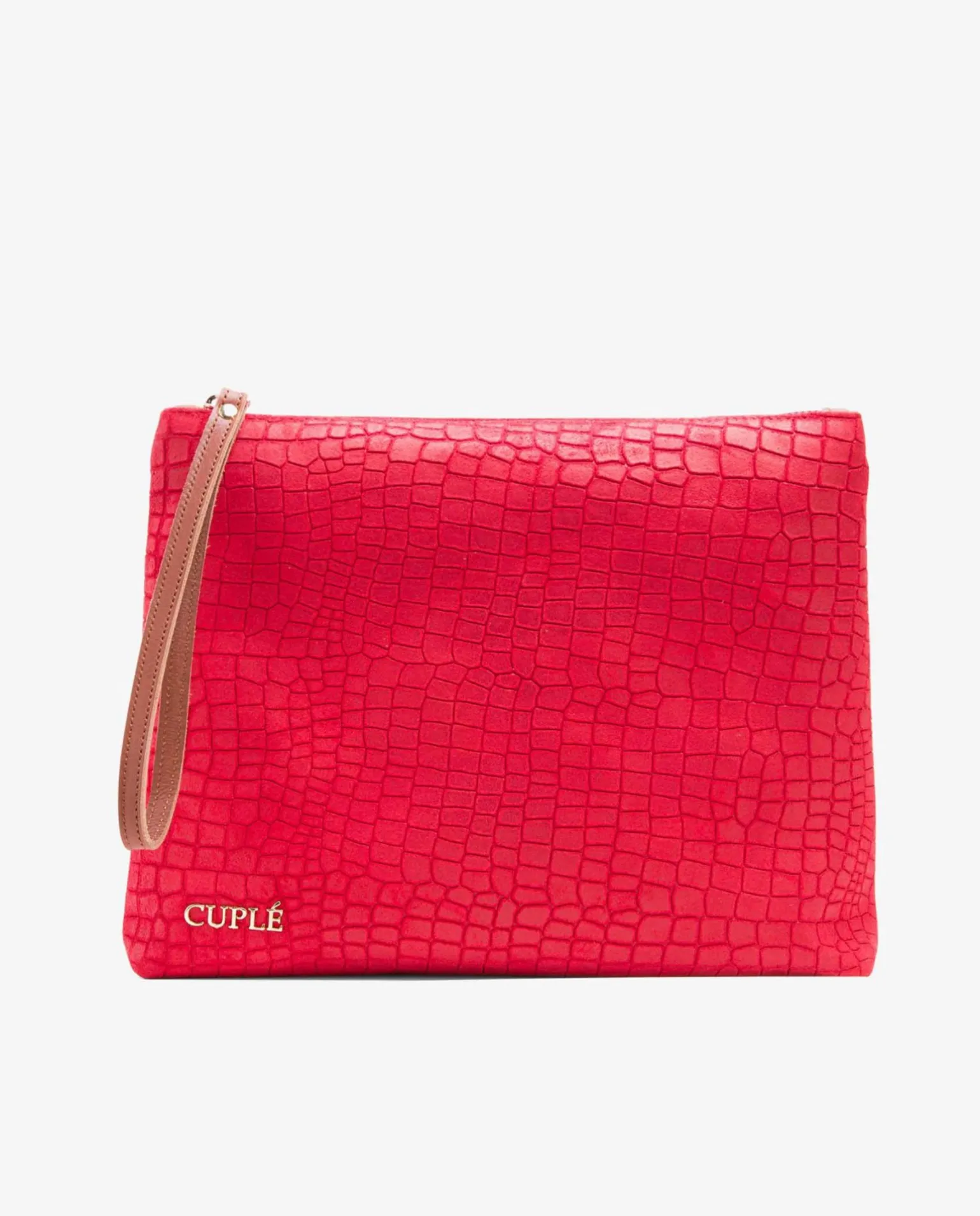Cartera Mano Mediana Serraje Coco Rojo