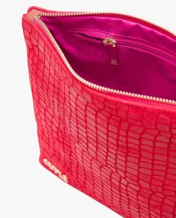 Cartera Mano Mediana Serraje Coco Rojo