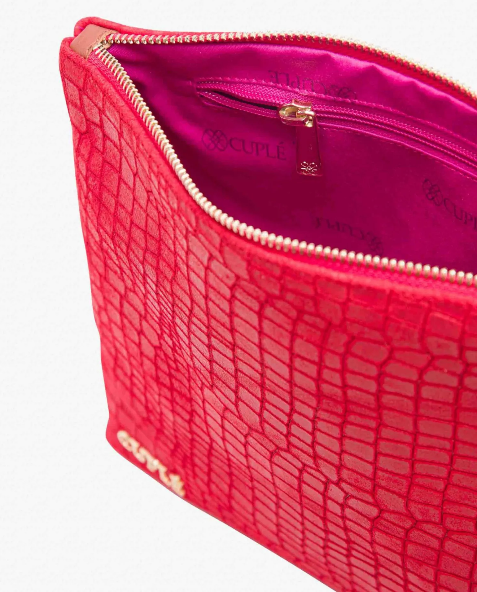 Cartera Mano Mediana Serraje Coco Rojo