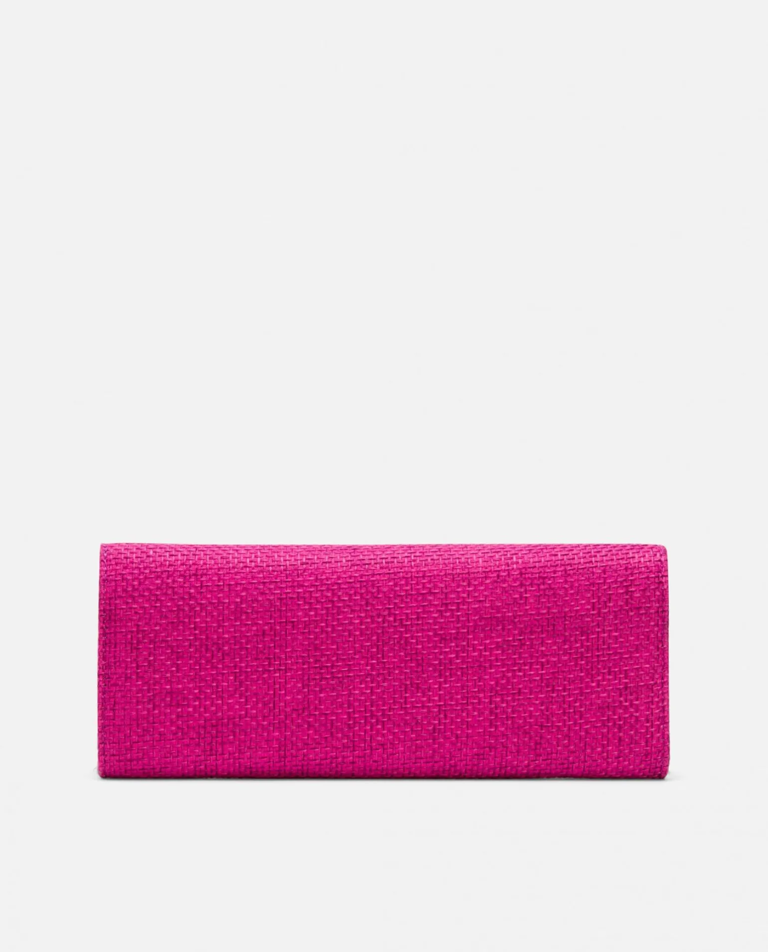 Cartera Mano Solapa Textil Fucsia