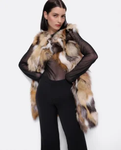 Chaleco Multi Pelo Natural Marron