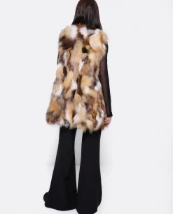 Chaleco Multi Pelo Natural Marron