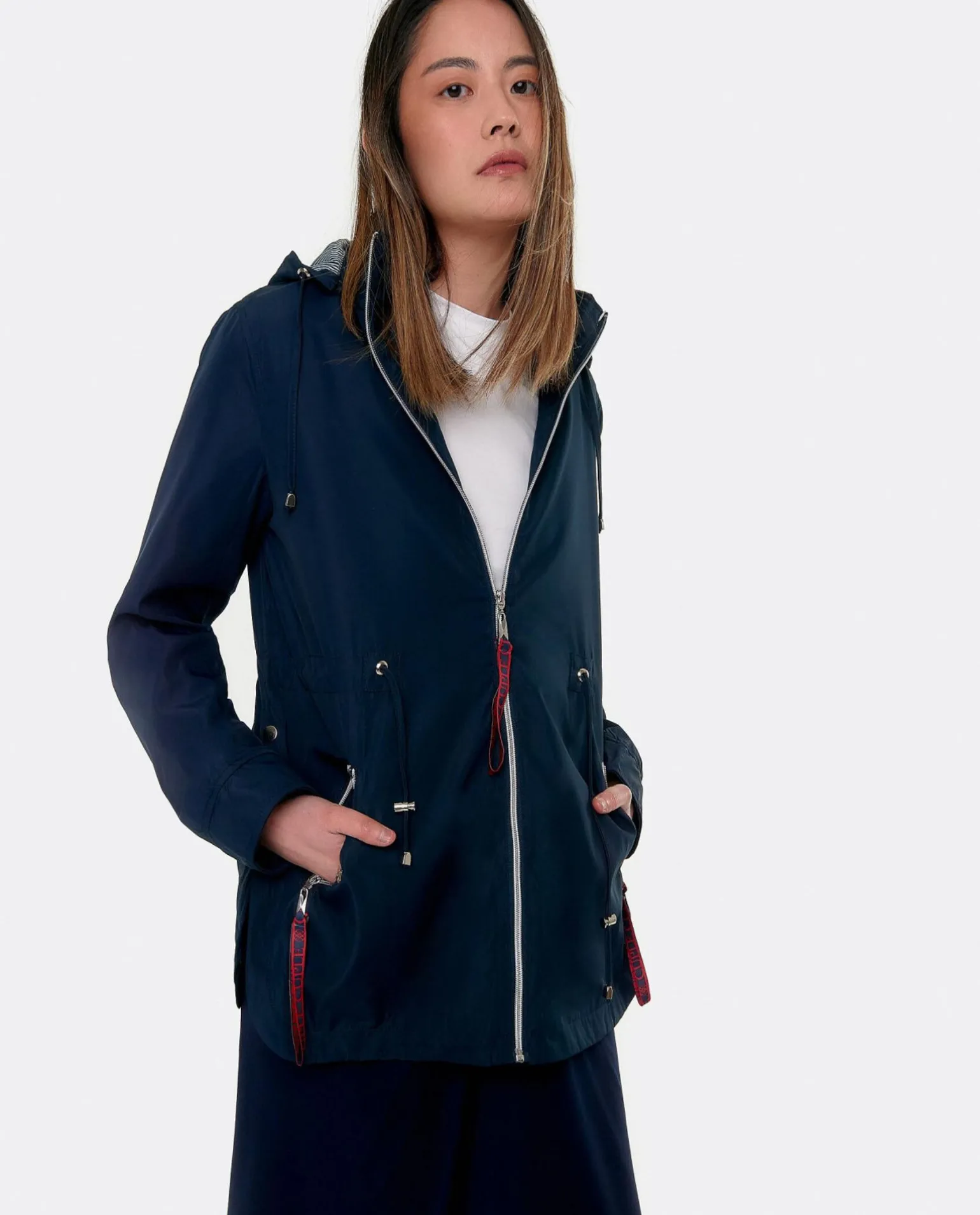 Chaqueta Corta Con Capucha Tecnico Marino