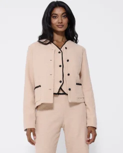 Chaqueta Corta Tweed Beig